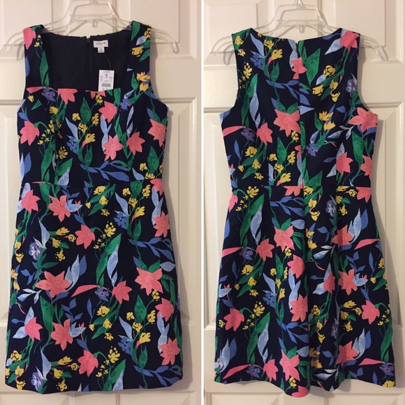 🆕 J. Crew Factory Floral Square-Neck Dress - Picture 4 of 9